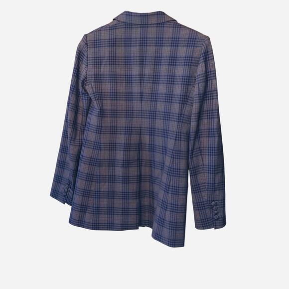 Aritzia Babaton Samuel blue gray double-breasted plaid blazer - Picture 3 of 10